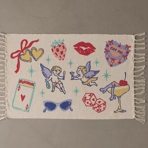 Urban outfitters Cutie Collage Printed Woven Rug 2X 3 NWOT